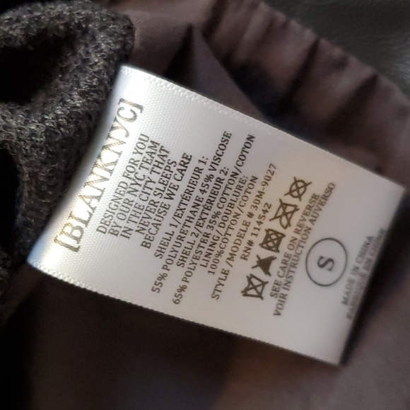 Blank Nyc- Gray/Black Faux leather Jacket Slant Zip Edgy Mod grunge Sz.Small - Picture 5 of 10